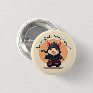 Ninja Pig 1 Inch Round Button
