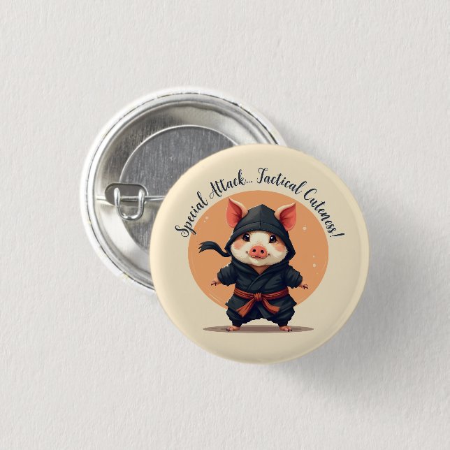 Ninja Pig 1 Inch Round Button (Front & Back)