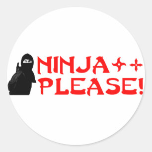 Ninja Please2 Classic Round Sticker