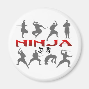 Ninja Pose Silhouette Magnet