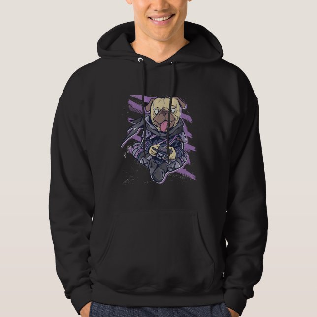 Ninja Pug Gamer Essential T-Shirt 4 Hoodie (Front)