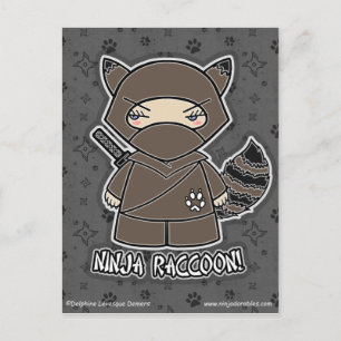 Ninja Raccoon ! Carte postale