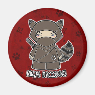 Ninja Raccoon! In Red Magnet