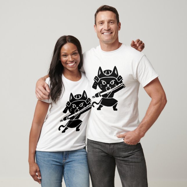 Ninja Samurai Cat Warrior T-Shirt (Unisex)