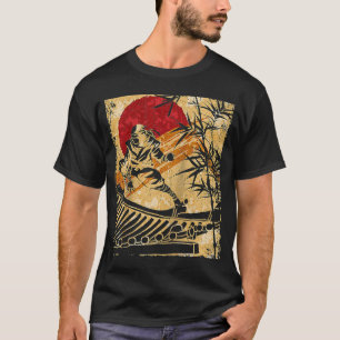 Ninja Samurai Japanese Vintage Fighter Retro Ragla T-Shirt