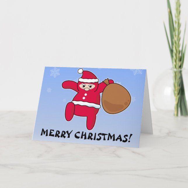 Ninja Santa? Merry Christmas! Holiday Card (Front)