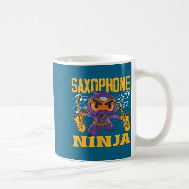 Ninja Saxophone Saxophonist World Coffee Mug (Right)