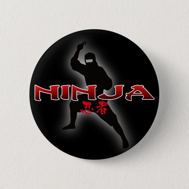 Ninja Silhouette 2 Inch Round Button (Front)