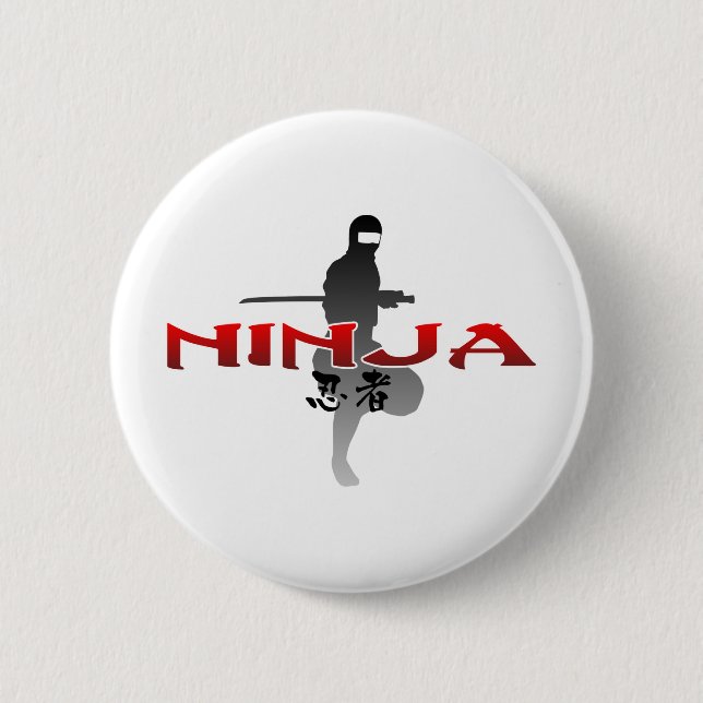Ninja Silhouette 2 Inch Round Button (Front)