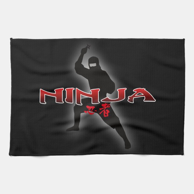 Ninja Silhouette Kitchen Towel (Horizontal)