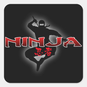 Ninja Silhouette Square Sticker