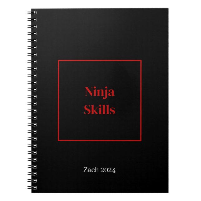 Ninja Skills notebook personalized name (Front)