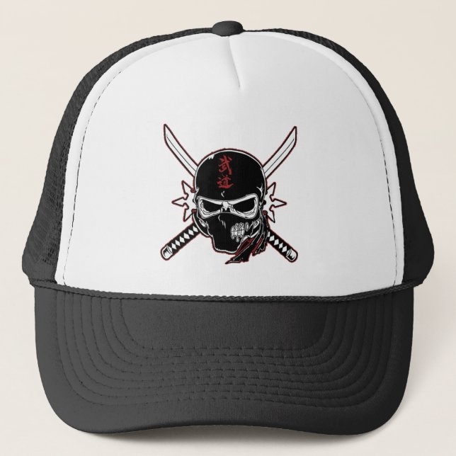 Ninja Skull Trucker Hat (Front)