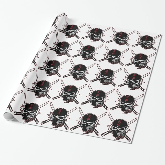 Ninja Skull Wrapping Paper (Unrolled)