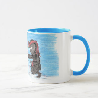 Ninja Snowman ringer Mug