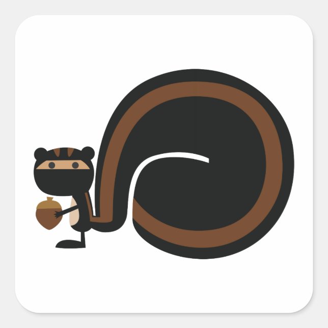 Ninja Squirrel Square Sticker (Front)