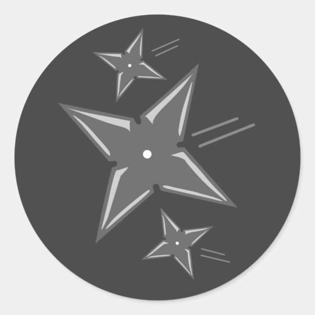 Ninja Stars Classic Round Sticker (Front)