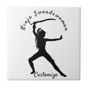 Ninja Swordswoman Silhouette Thunder_Cove Tile