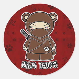 Ninja Teddy ! En Sticker rouge