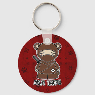 Ninja Teddy! In Red Keychain