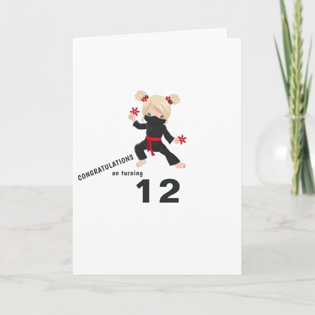 Ninja theme Birthday Greeting Card (Front)