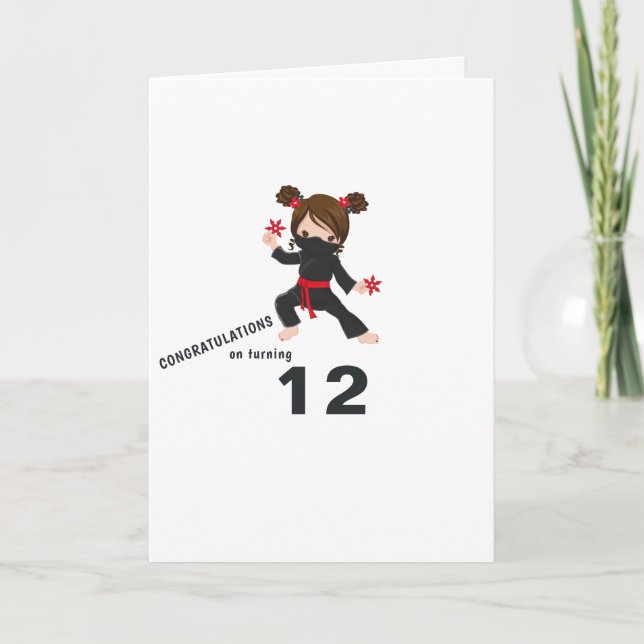 Ninja theme Birthday Greeting Card (Front)