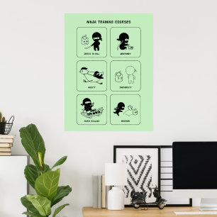 Ninja Training Courses, Custom Colour Poster