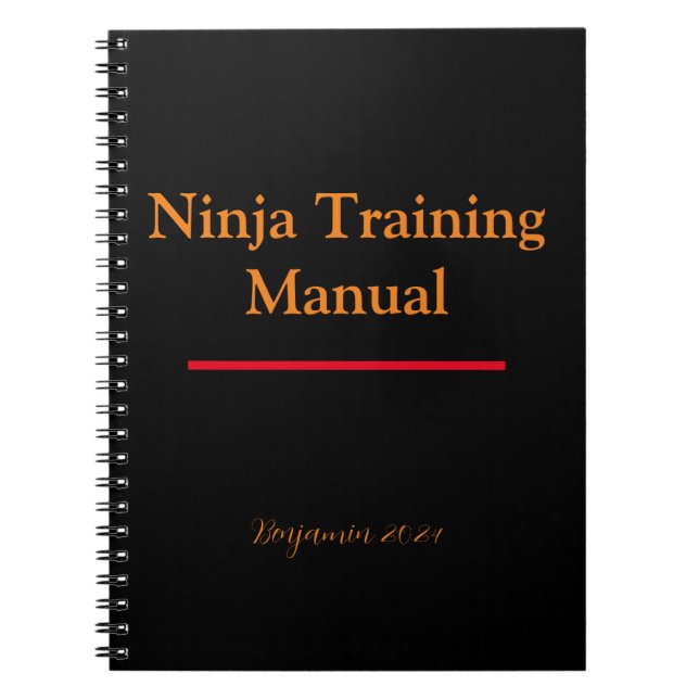 Ninja Training Manual Notebooks Personalized Cover (Front)