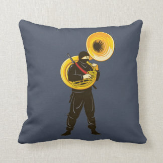 Ninja Trumpeter Throw Pillow