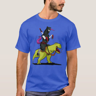 Ninja Unicorn Riding TRex Dinosaur T-Shirt