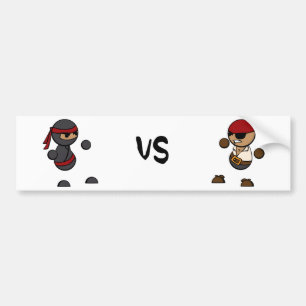 Ninja vs Pirate Bumper Sticker