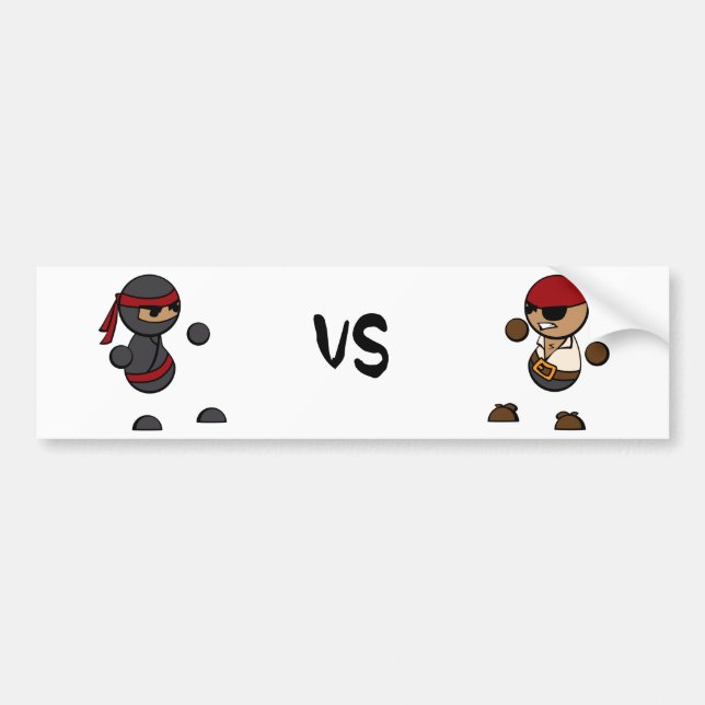 Ninja vs Pirate Bumper Sticker (Front)