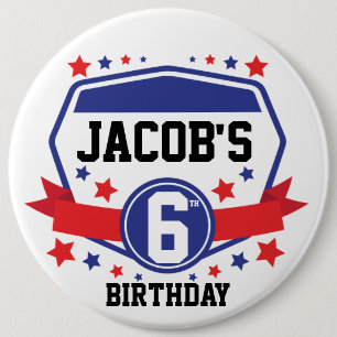Ninja Warrior Birthday 6 Inch Round Button