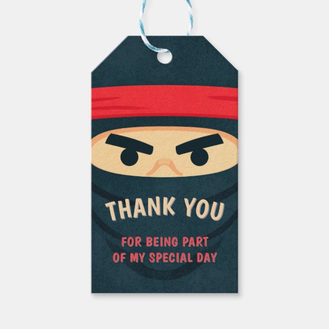 Ninja Warrior Birthday Gift Tag (Front)