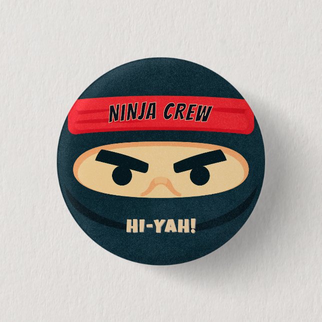 Ninja Warrior Birthday Party Button (Front)