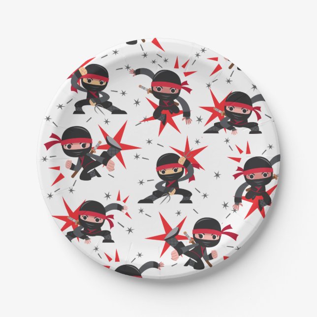 Ninja Warrior Birthday Party Paper Plates (Front)