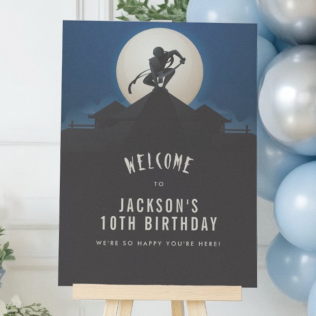 Ninja Warrior Boy Birthday Party Welcome Poster (Creator Uploaded)