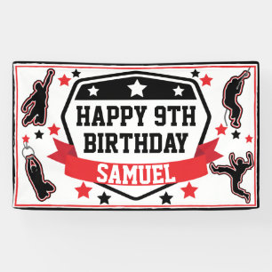 Ninja Warrior Boys Birthday Party Black & Red Banner