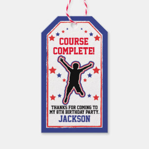 Ninja Warrior Boys Birthday Party Course Complete Gift Tags