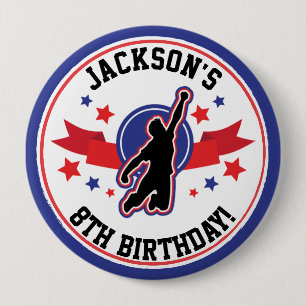 Ninja Warrior Boys Birthday Party Name 4 Inch Round Button
