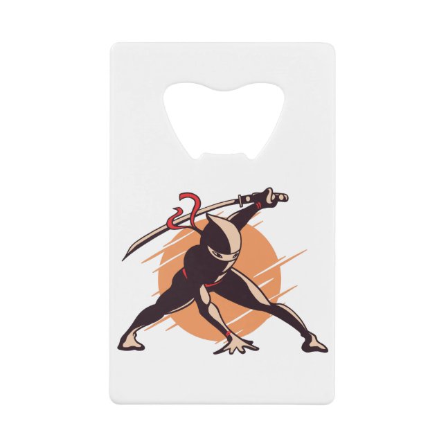 Ninja Warrior Design Credit Card Bottle Opener (Front)