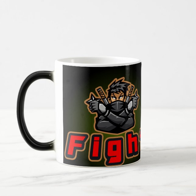 Ninja Warrior Fight Mascot Gaming Logo Magic Mug (Left)