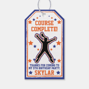 Ninja Warrior Girls Blue Orange Birthday Gift Tag