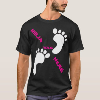 NINJA WAS HERE 1X001 RED BLACK T-SHIRT BY SAMURAI