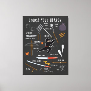 Ninja Weapons Jigsaw Puzzle Canvas Print