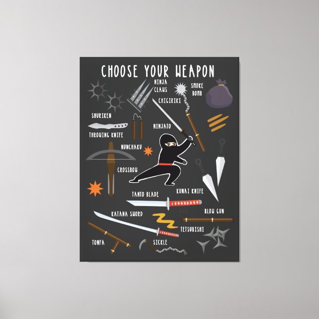 Ninja Weapons Jigsaw Puzzle Canvas Print (Front)