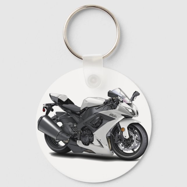 Ninja White Bike Keychain (Front)