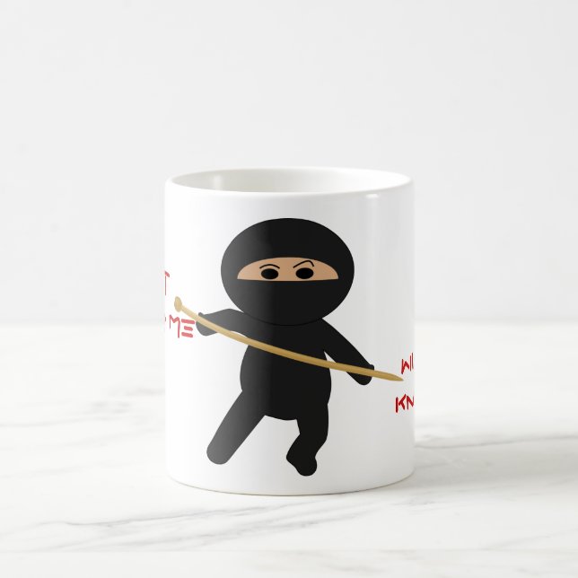 Ninja With Knitting Needle Mug (Center)