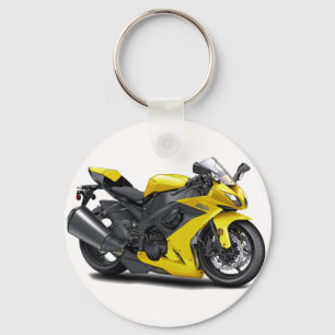 Ninja Yellow Bike Keychain