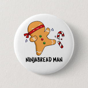 Ninjabread Man Cute Gingerbread Pun 2 Inch Round Button